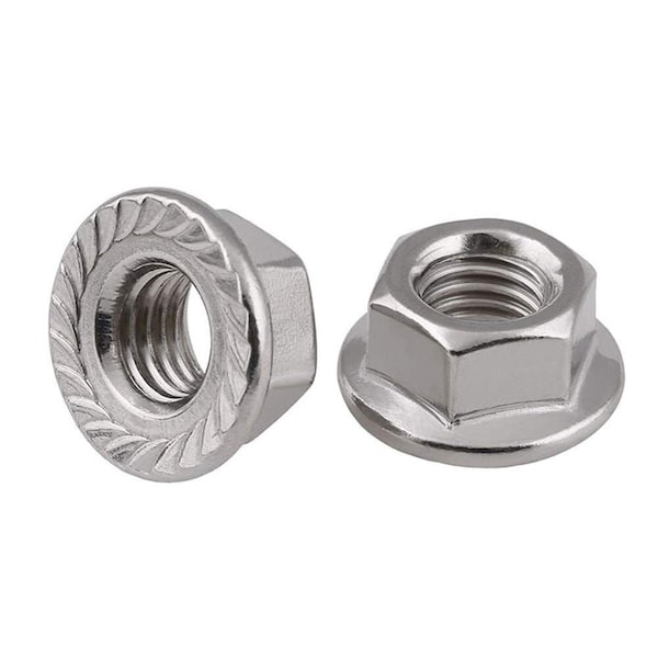 Newport Fasteners Flange Nut, 1/2"-13, 18-8 Stainless Steel, Not Graded, 0.75 in Hex Wd, 0.31 in Hex Ht, 100 PK 615673-PR-100 - main